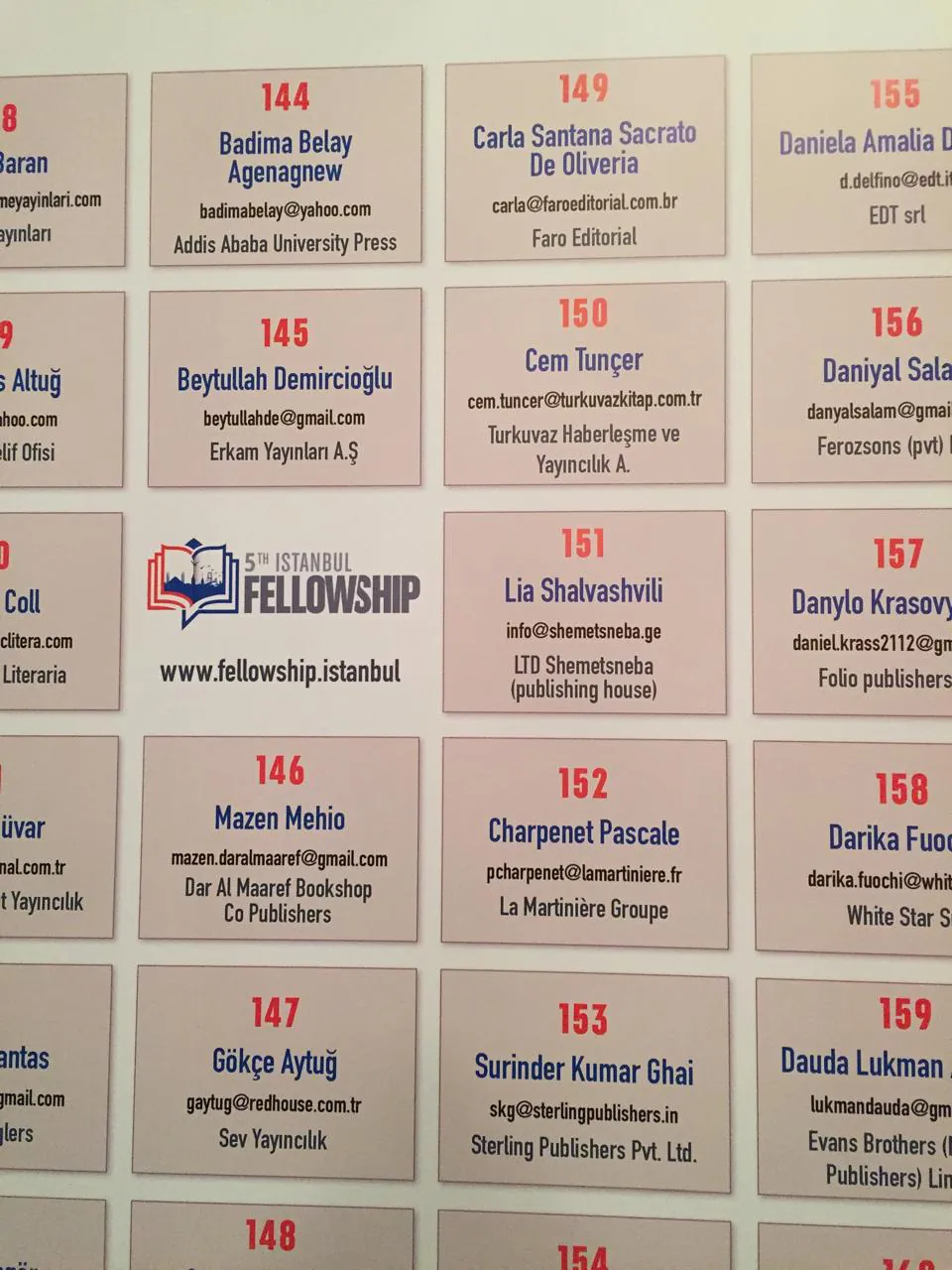 Mural dos participantes do Istambul Fellowship